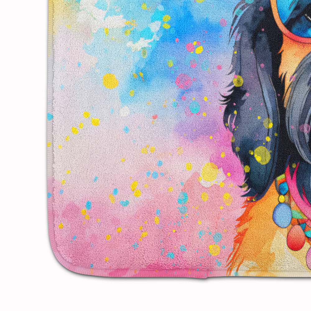 Scottish Terrier Hippie Dawg Memory Foam Kitchen Mat Machine Washable Anti-Fatigue Mat Cushion Comfort Bath Mat or Kitchen Rug
