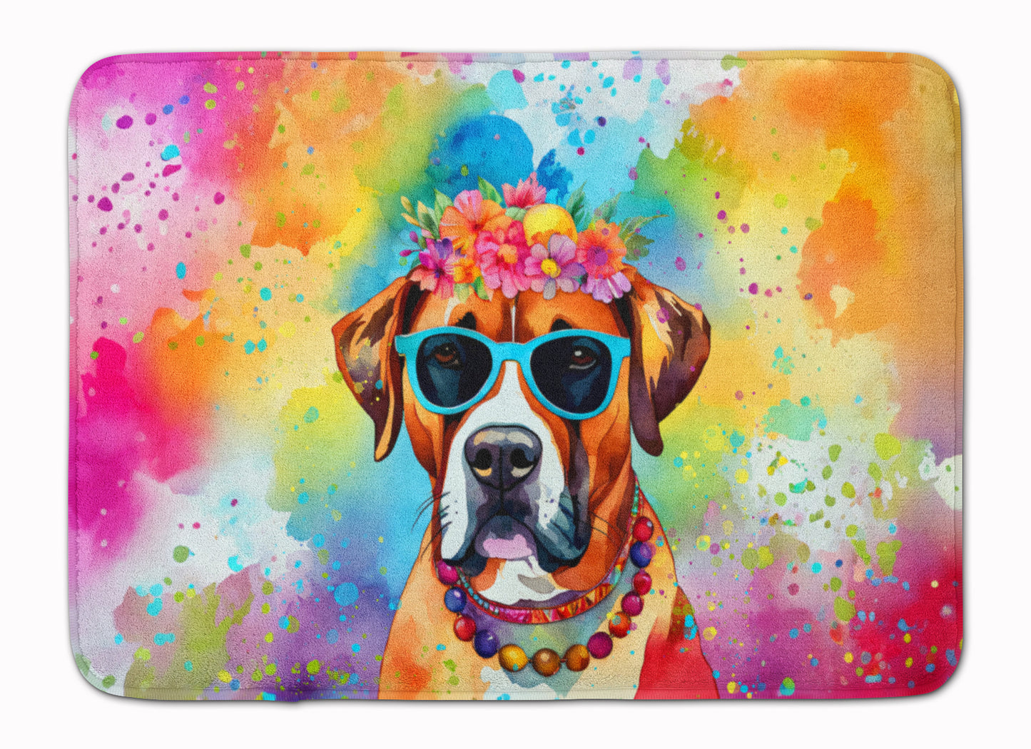 Boxer Hippie Dawg Memory Foam Kitchen Mat Machine Washable Anti-Fatigue Mat Cushion Comfort Bath Mat or Kitchen Rug