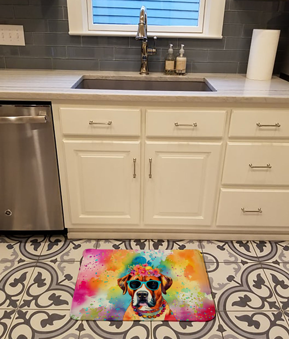 Boxer Hippie Dawg Memory Foam Kitchen Mat Machine Washable Anti-Fatigue Mat Cushion Comfort Bath Mat or Kitchen Rug