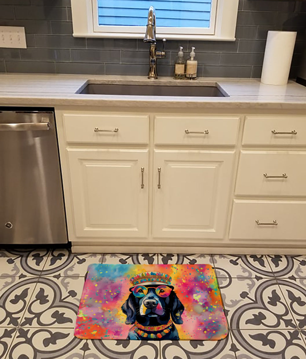 Black Labrador Hippie Dawg Memory Foam Kitchen Mat Machine Washable Anti-Fatigue Mat Cushion Comfort Bath Mat or Kitchen Rug