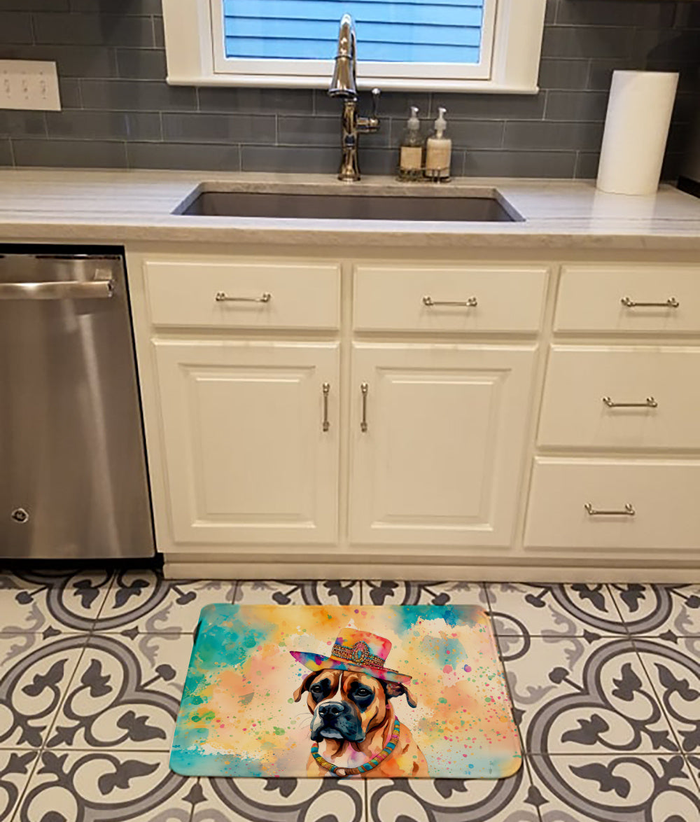 Boxer Hippie Dawg Memory Foam Kitchen Mat Machine Washable Anti-Fatigue Mat Cushion Comfort Bath Mat or Kitchen Rug