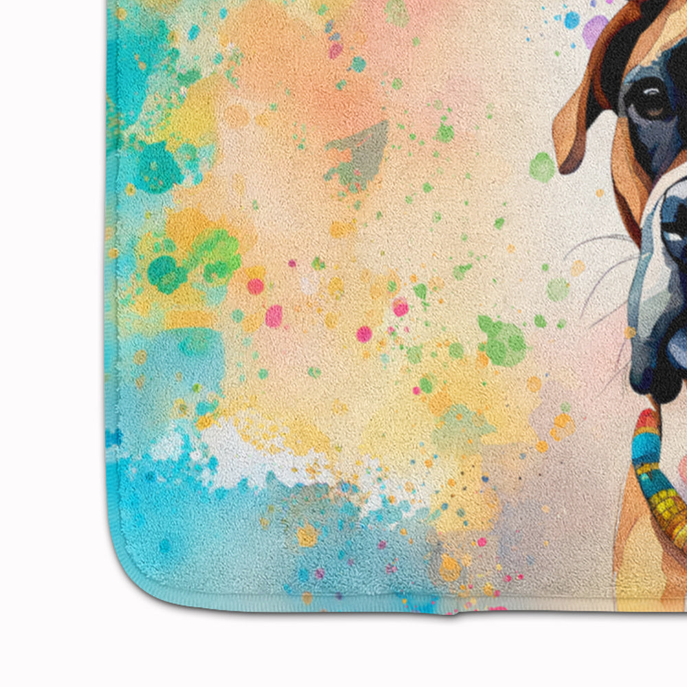 Boxer Hippie Dawg Memory Foam Kitchen Mat Machine Washable Anti-Fatigue Mat Cushion Comfort Bath Mat or Kitchen Rug