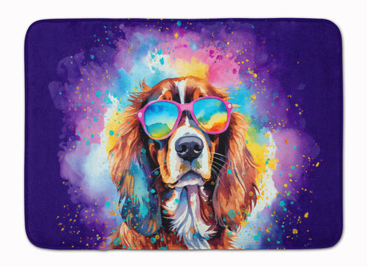 Cavalier Spaniel Hippie Dawg Memory Foam Kitchen Mat Machine Washable Anti-Fatigue Mat Cushion Comfort Bath Mat or Kitchen Rug
