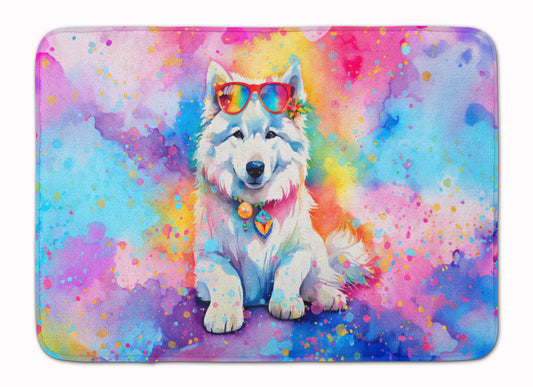 Samoyed Hippie Dawg Memory Foam Kitchen Mat Machine Washable Anti-Fatigue Mat Cushion Comfort Bath Mat or Kitchen Rug