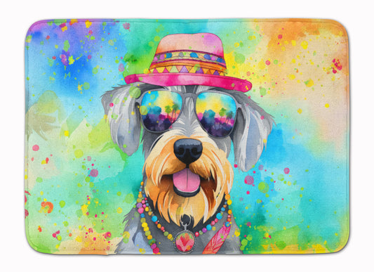 Schnauzer Hippie Dawg Memory Foam Kitchen Mat Machine Washable Anti-Fatigue Mat Cushion Comfort Bath Mat or Kitchen Rug
