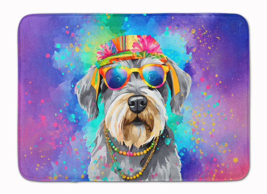 Schnauzer Hippie Dawg Memory Foam Kitchen Mat Machine Washable Anti-Fatigue Mat Cushion Comfort Bath Mat or Kitchen Rug