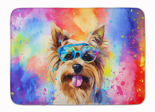 Yorkshire Terrier Hippie Dawg Memory Foam Kitchen Mat Machine Washable Anti-Fatigue Mat Cushion Comfort Bath Mat or Kitchen Rug