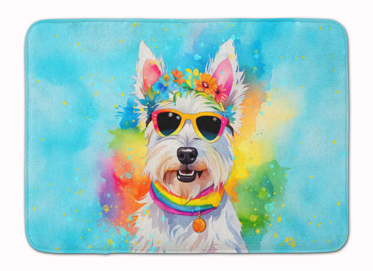 Westie Hippie Dawg Memory Foam Kitchen Mat Machine Washable Anti-Fatigue Mat Cushion Comfort Bath Mat or Kitchen Rug