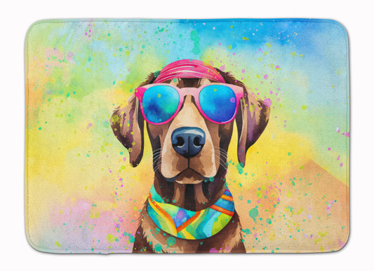 Chocolate Labrador Hippie Dawg Memory Foam Kitchen Mat Machine Washable Anti-Fatigue Mat Cushion Comfort Bath Mat or Kitchen Rug